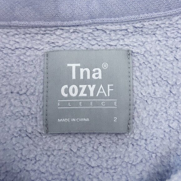 ARITIZIA TNA CozyAF Fleece Collared Pullover Sweatshirt Size 2 - Picture 4 of 10